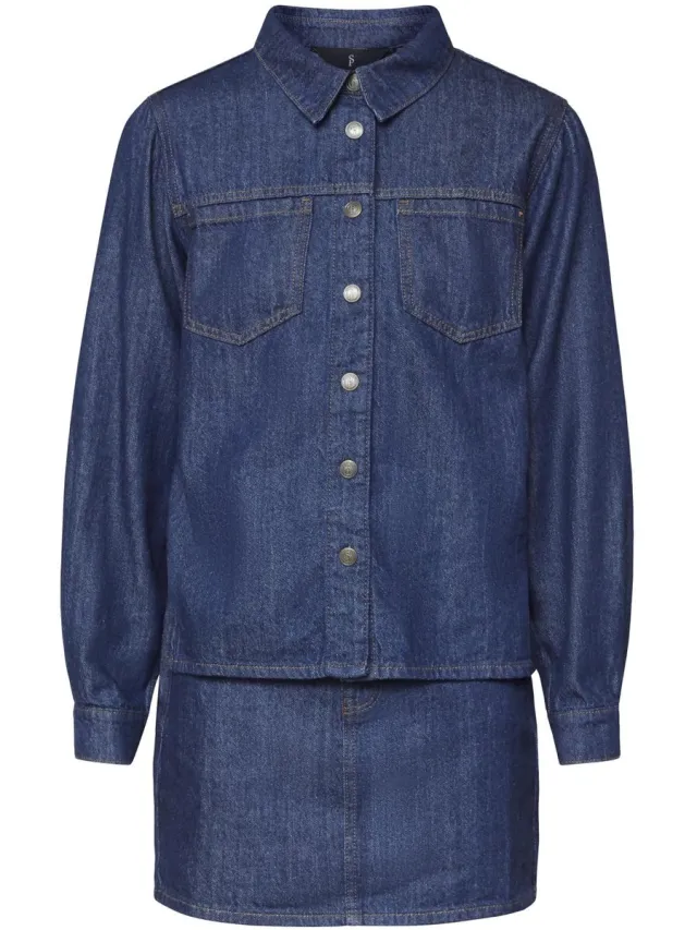 SisterS Point Jurk Odia Dr 18396 Unwashed Dames Maat Blauw