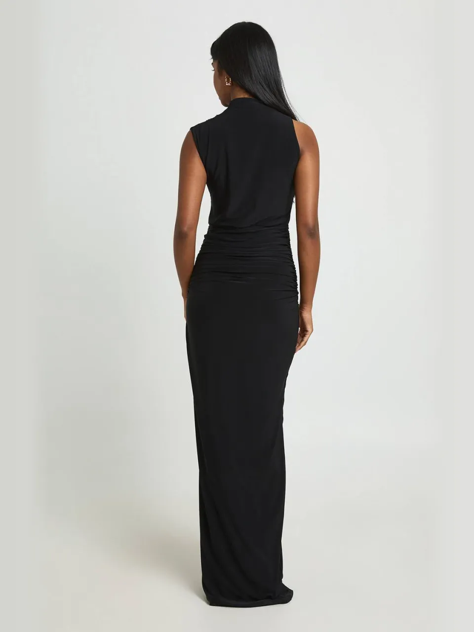 boohoo Dames Maxi Jurk Met Zachte Touch En Gerimpelde Taille zwart, foto 2