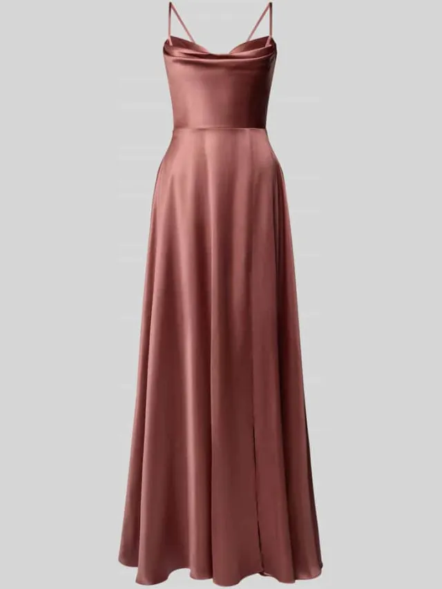 LUXUAR FASHION Avondjurk met loopsplit terracotta, foto 2