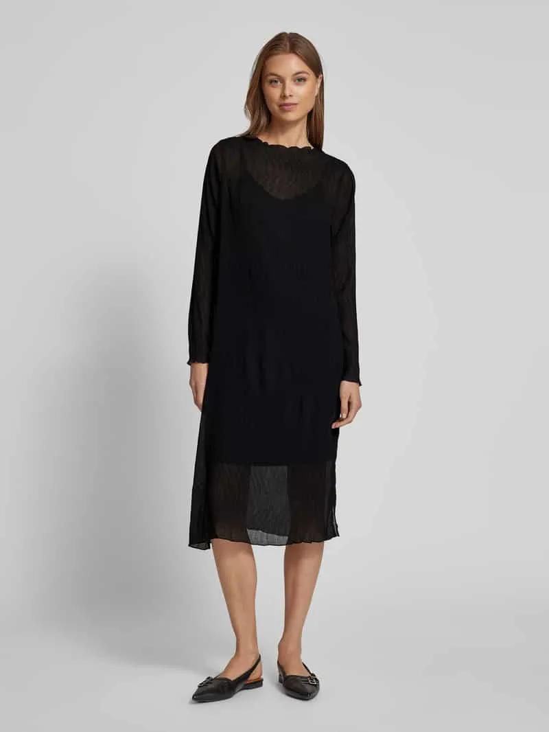 FREE/QUENT Mini-jurk met ronde hals, model 'EDELYN' Zwart
