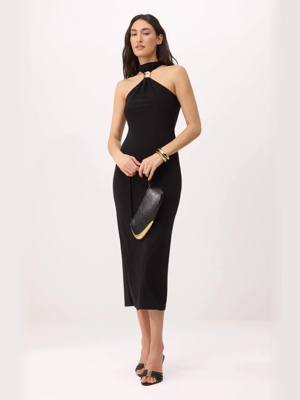 Trendyol TRENDYOLMİLLA Dames Zwart Effen Midi Mouwloos Bodycon Jurken, foto 2