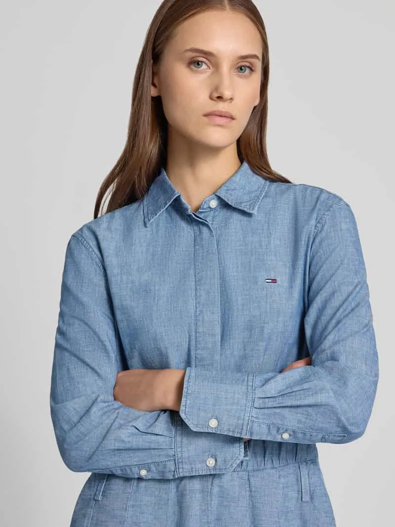 Tommy Jeans Getailleerde vrijetijdsjurk van puur katoen lichtblauw, foto 5