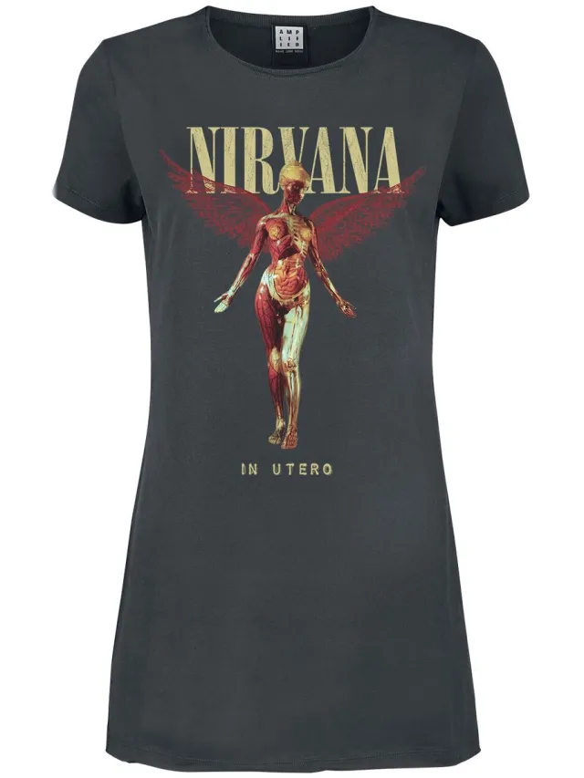 Nirvana Amplified Collection - In Utero Dames Mini-jurk - houtskool