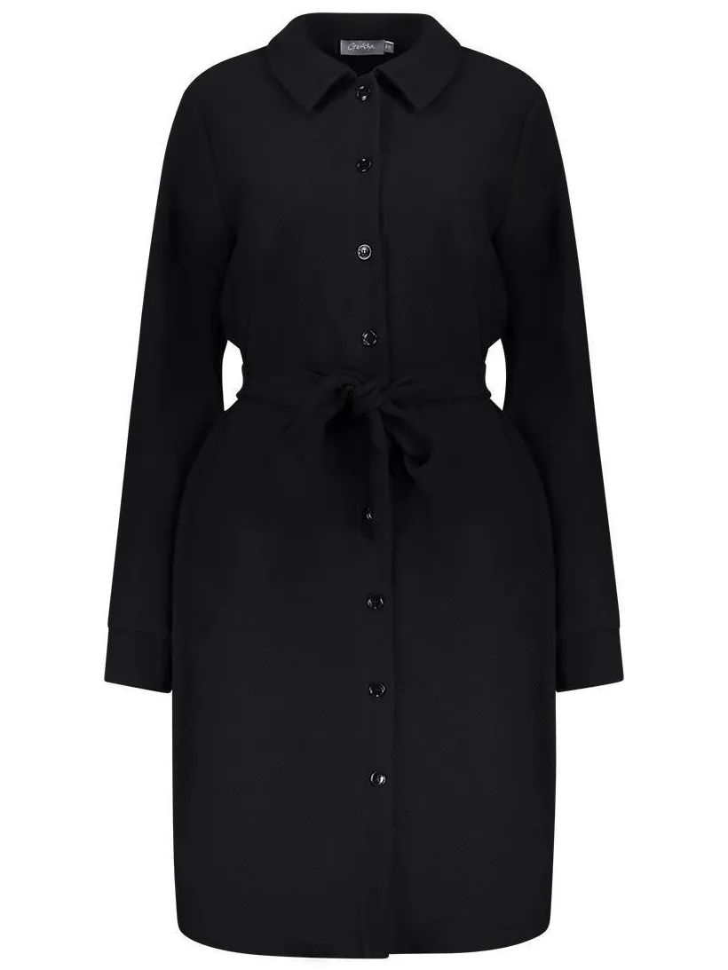 Geisha blousejurk met ceintuur - zwart, foto 2