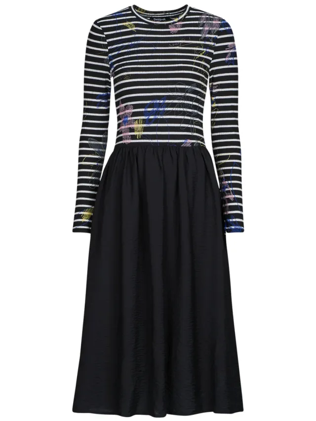 Desigual Lange Jurk Desigual RAYA HIBRIDA Zwart
