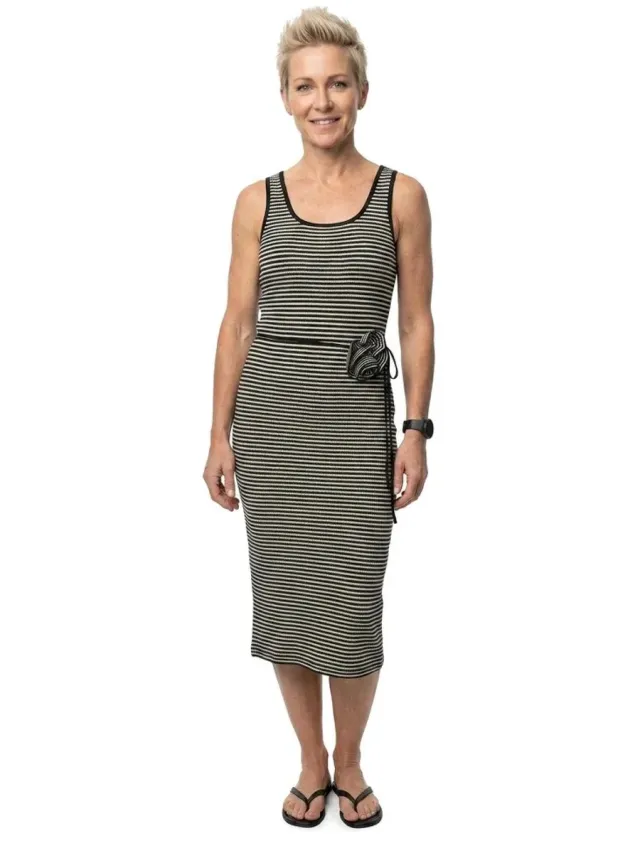 Vero Moda Bloom Petite Mouwloze Midi-jurk Zwart M Vrouw Black / Detail W. Birch