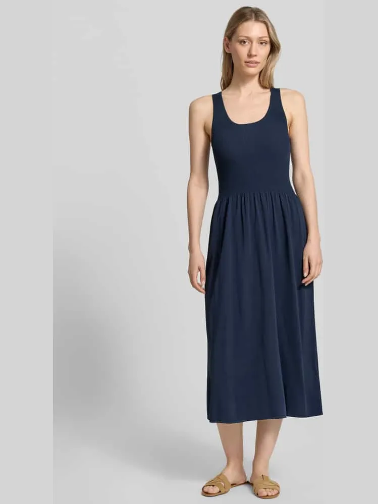Max Mara A-lijn tricotjurk van viscosemix model 'CALIBRI' Donkerblauw