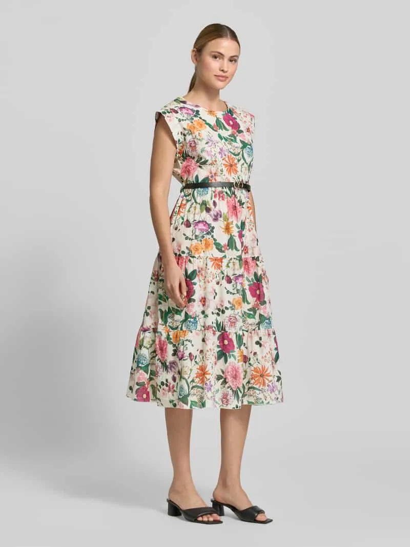 ZABAIONE Midi-jurk met riem model 'Ol44iviraa' Offwhite gemêleerd