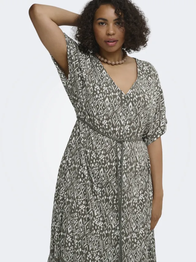 Only Carmakoma maxi jurk Plus Size met print - donkergroen, foto 3