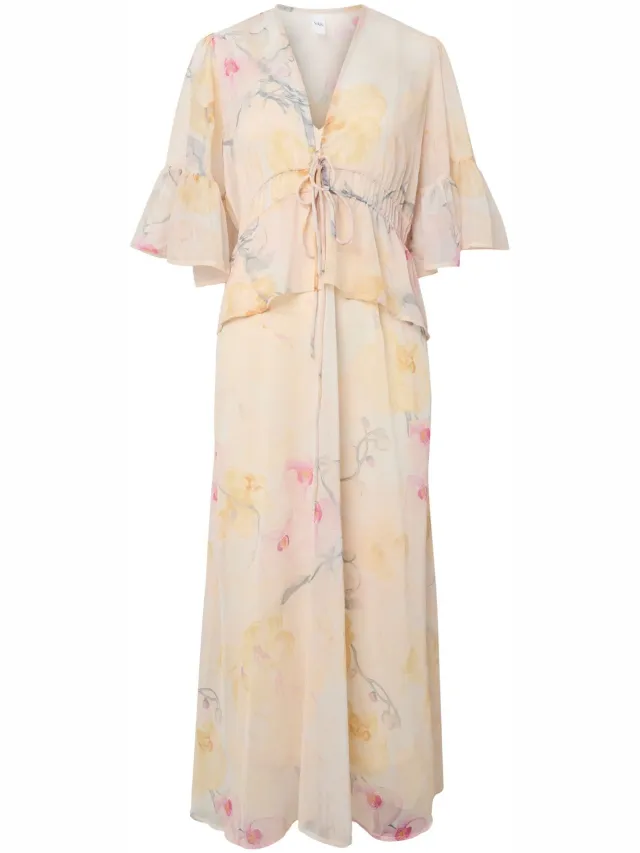 Yas Maxi jurk YASBLOMINA 2/4 Afterglow