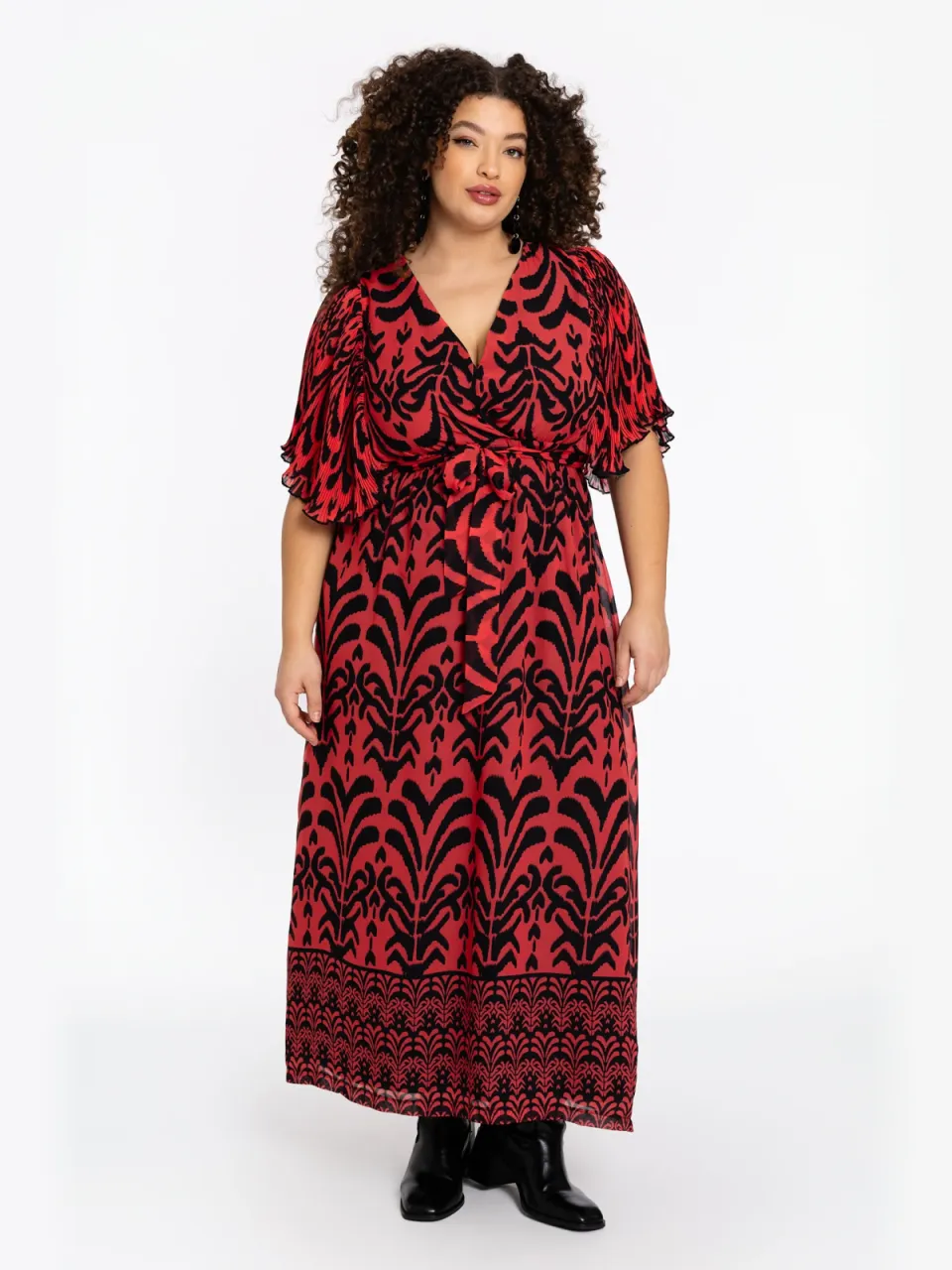 Yoek IKAT maxi-jurk rood/zwart, foto 2