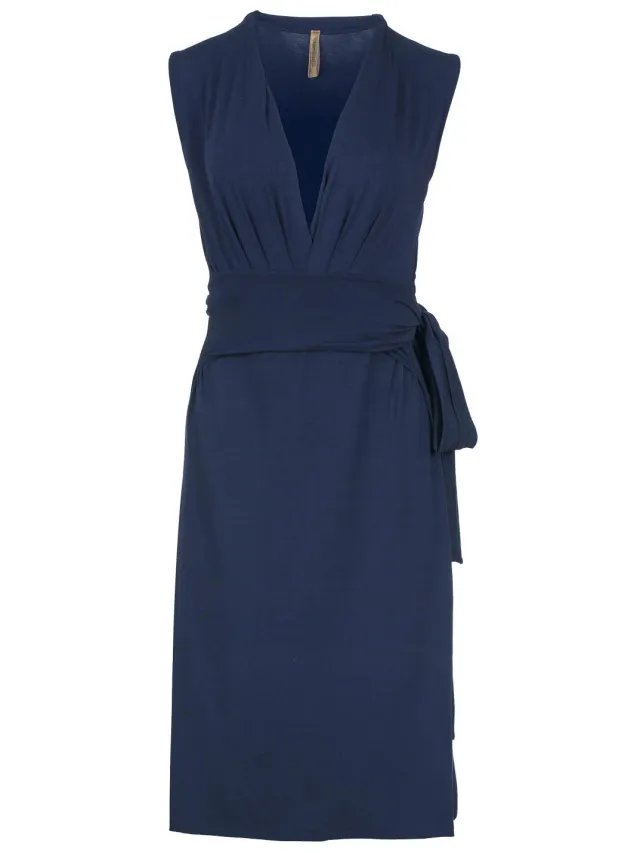 Conquista Mouwloze Empire Line-jurk in Marineblauw, foto 2