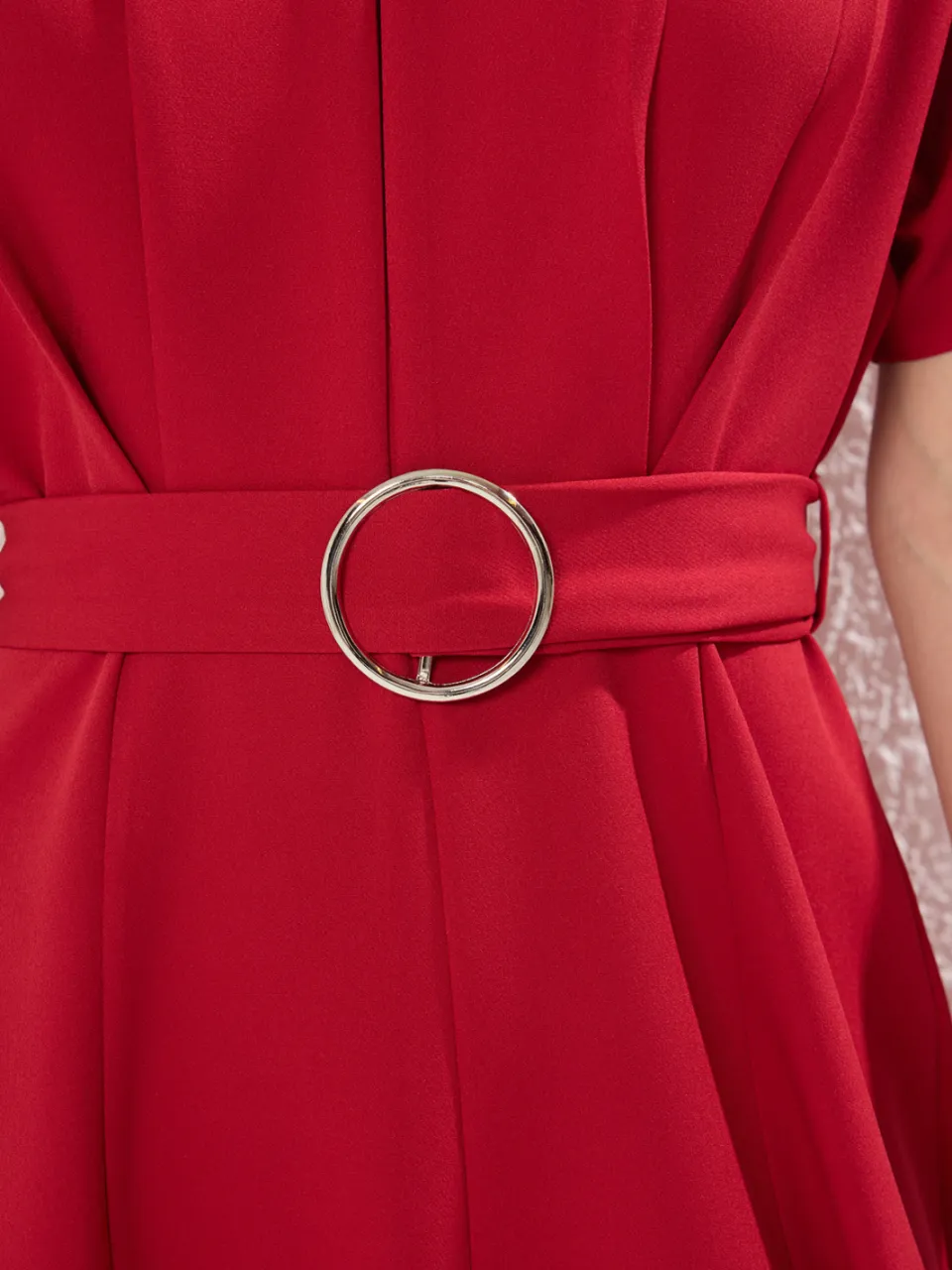 Trendyol TRENDYOLMİLLA Dames Rood Effen Maxi Driekwart mouw Casual A-lijn Jurken, foto 2