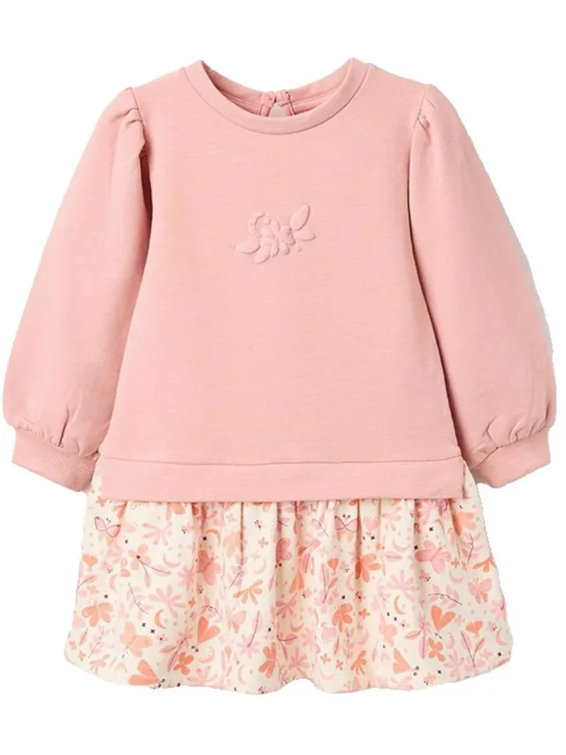 Zippy 3107459801 Lang Mouw Jurk Roze 6-9 Months Meisje White