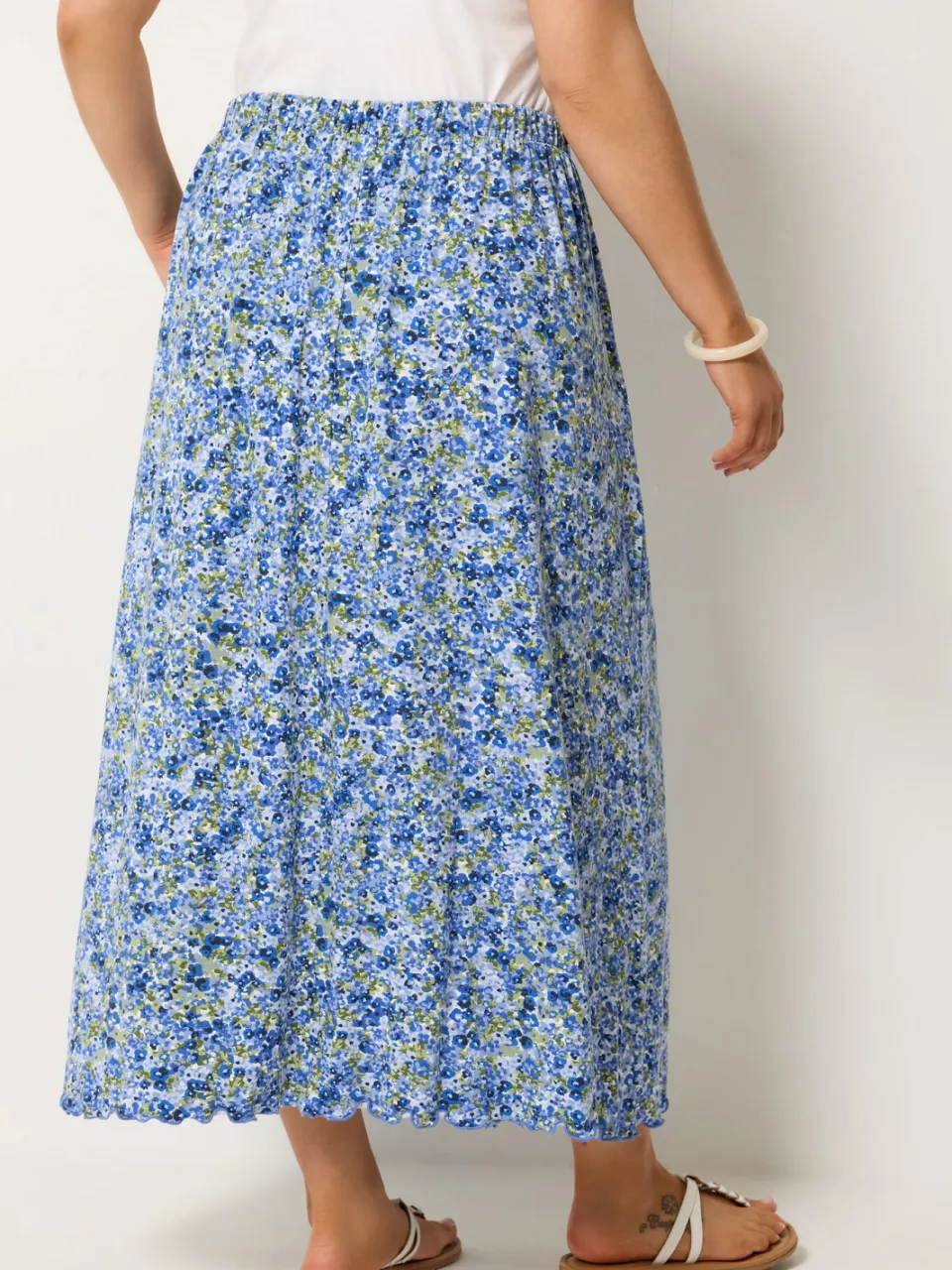 Yours Blauwe Bloemenprint Maxi Rok, foto 4