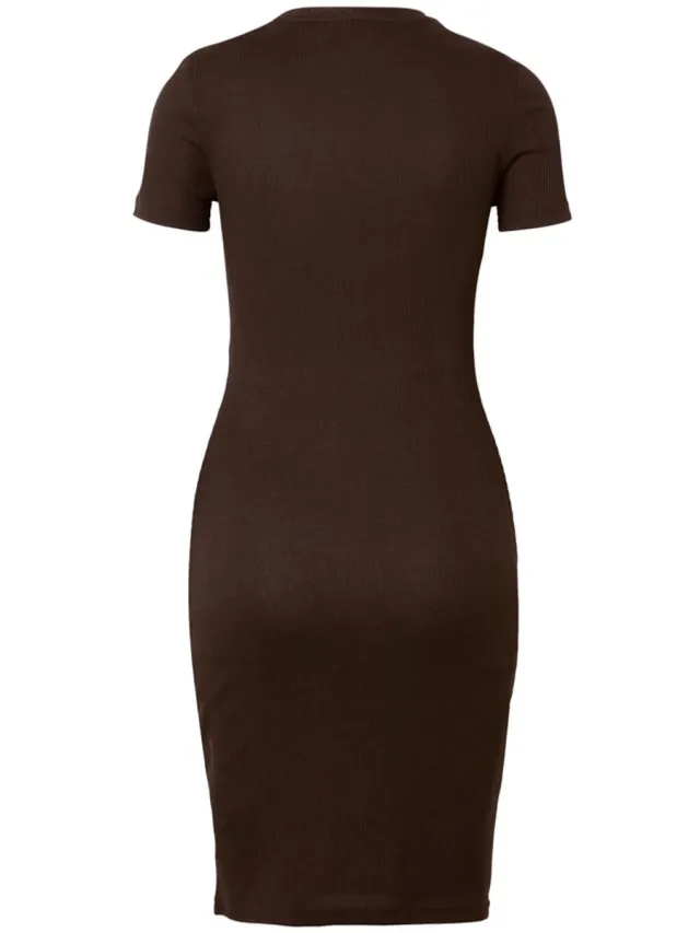 Urban Classics Basic Slim Fit TShirt Dress Korte jurk - 5XL - Bruin