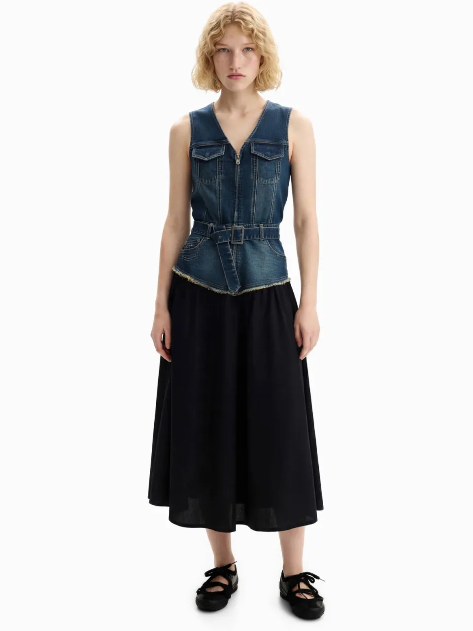 Desigual midi spijkerjurk - mediumblauw Medium blue denim