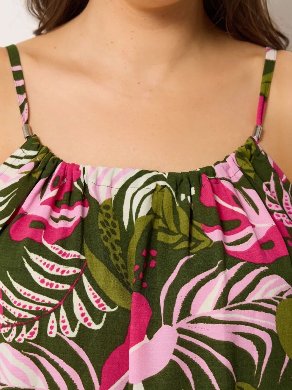 Yours Groen Tropische Swingjurk, foto 4