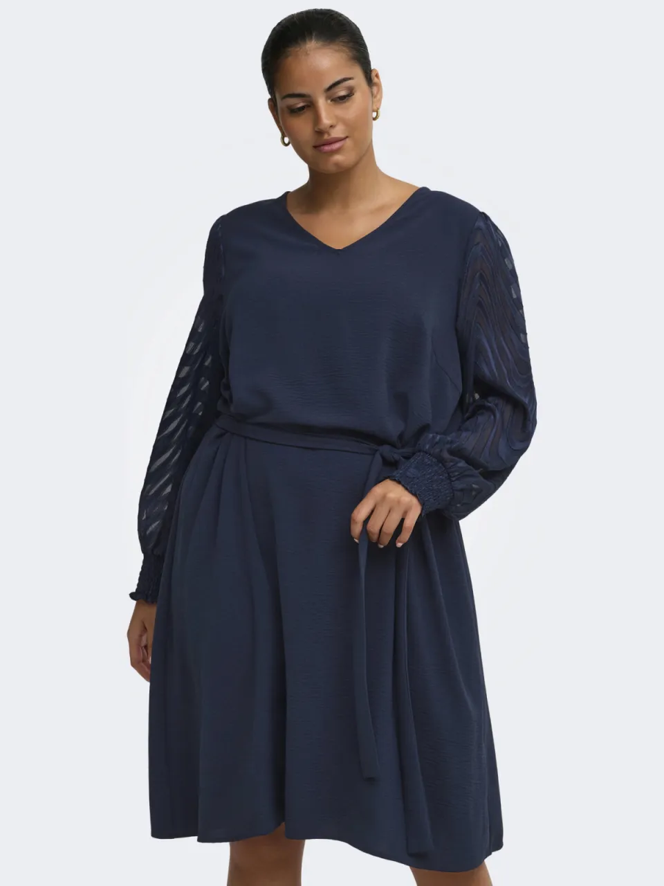 Only Carmakoma Plus-lijn midi jurk - donkerblauw, foto 5
