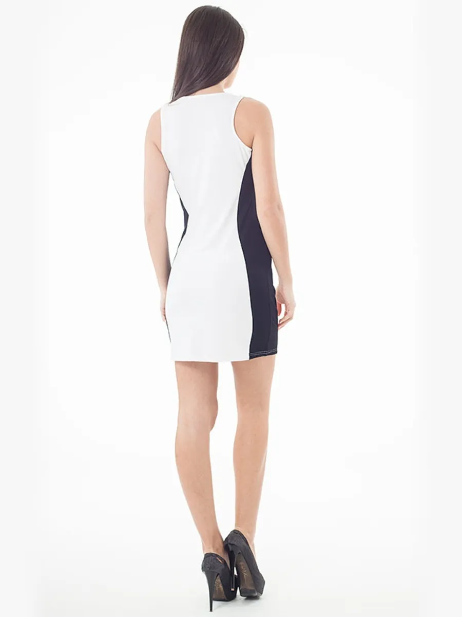 Conquista Tweekleurige Bodycon Jurk zwart, foto 2