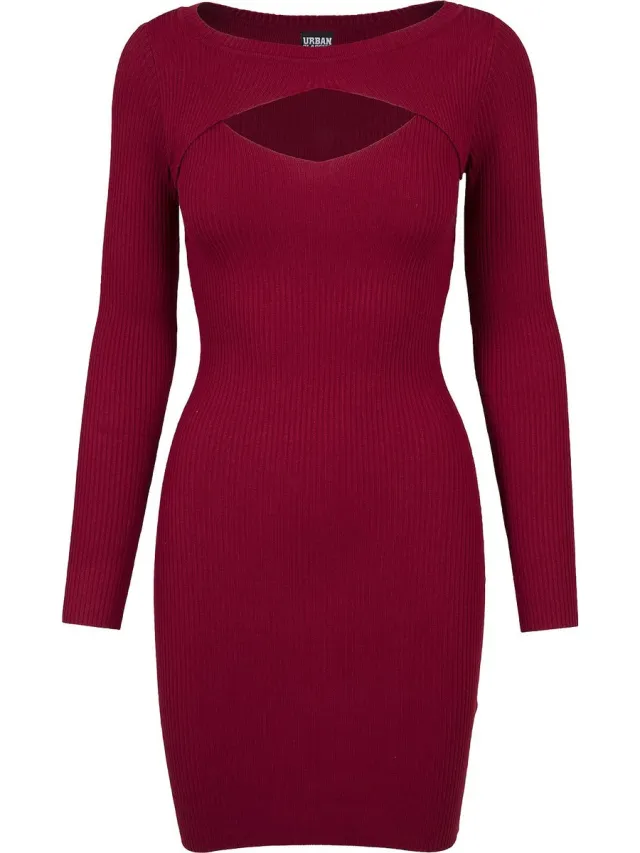 Urban Classics Cut Out Dames Mini-jurk - bordeaux burgundy
