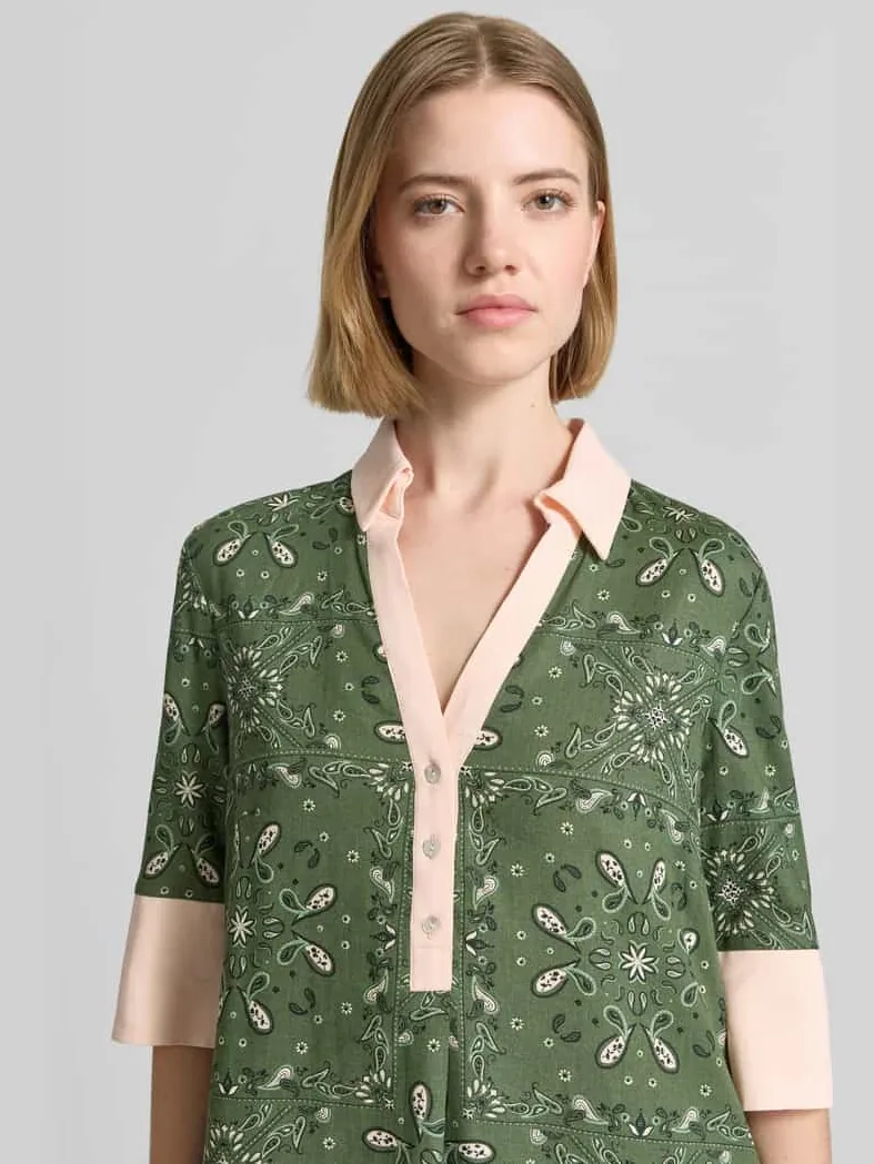 Christian Berg Woman Selection Knielange jurk met polokraag en korte knoopsluiting olijfgroen, foto 5