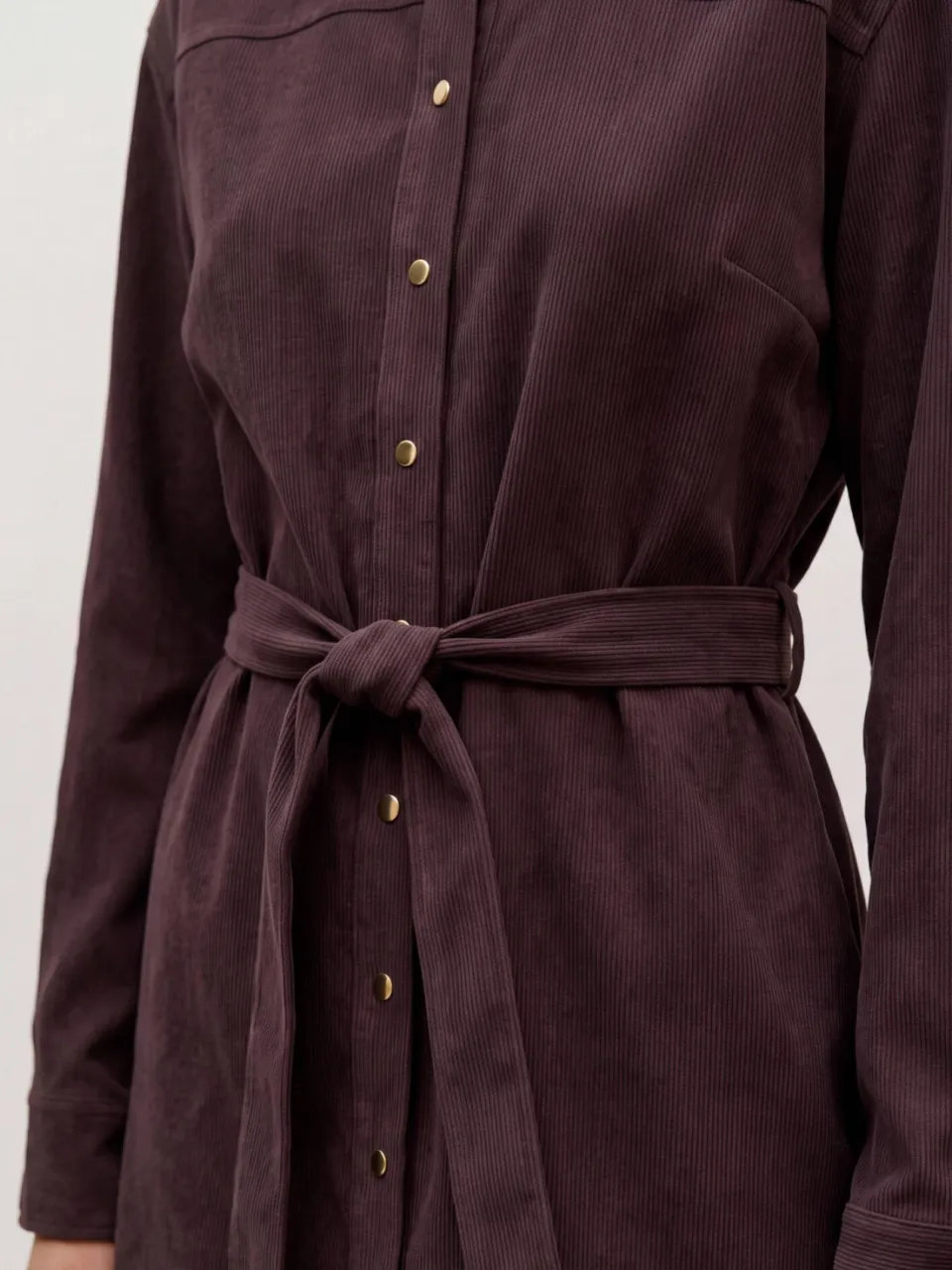 Vero Moda korte jurk met ceintuur - bruin, foto 4