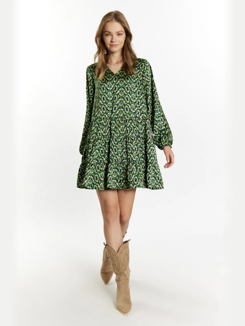 IZIA Jurk Dames Groen Veelkleurig