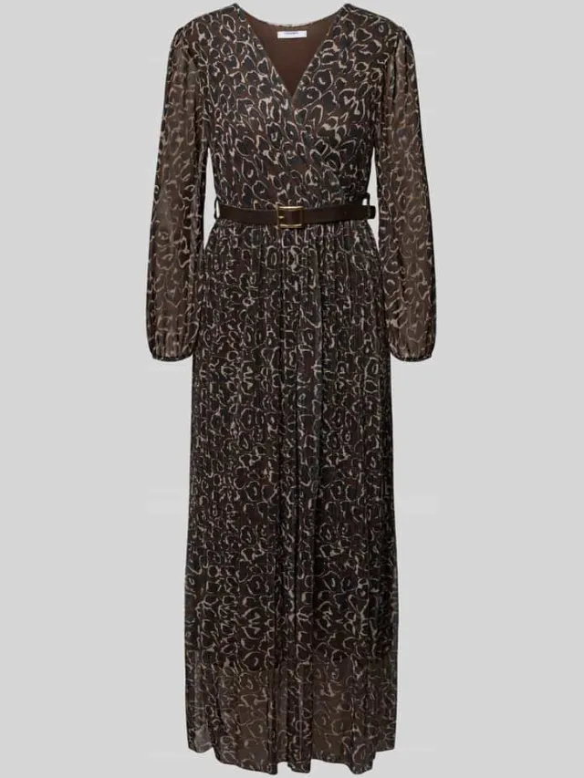 Zabaione Midi-jurk met riem model 'Ka44iriaa' middenbruin, foto 2