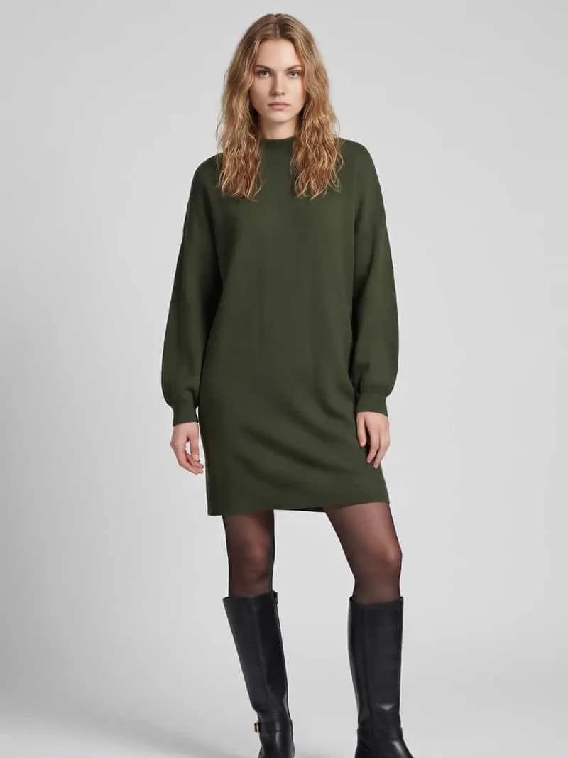 Vero Moda relaxed fit tricotjurk van viscosemix model 'NANCY' donkergroen, foto 5