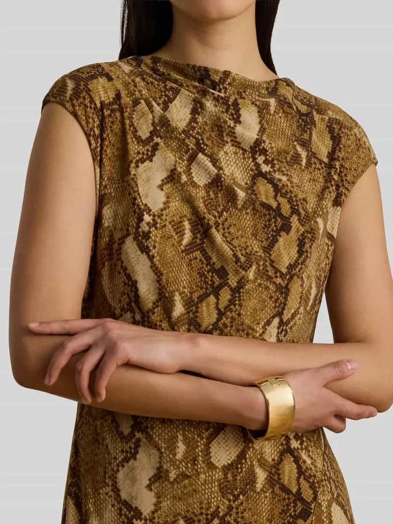 Lauren Ralph Lauren Nauwsluitende jurk met loopsplit camel, foto 2