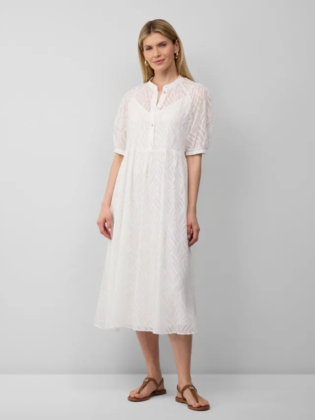 S.Oliver female - Halftransparante maxi-jurk met voering ecru
