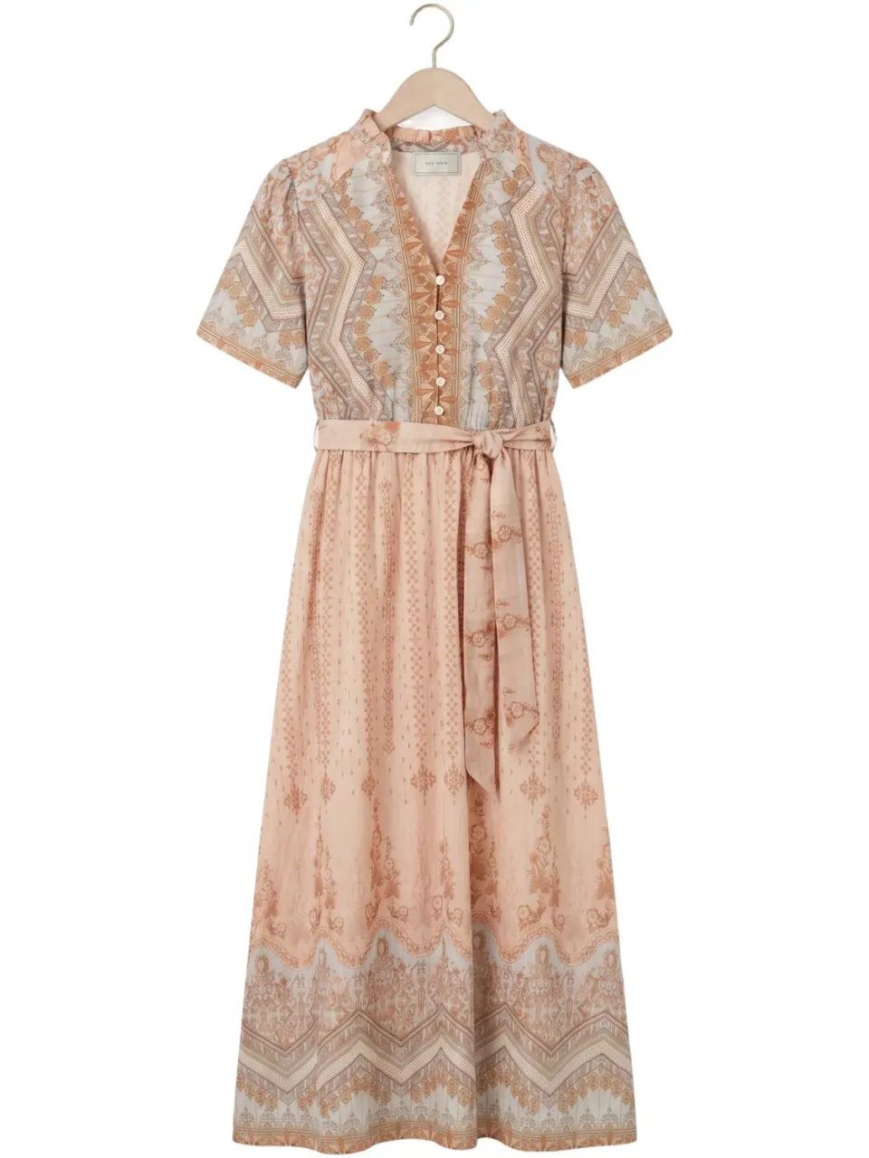 NEO NOIR Dames Jurken Moviana Flower Border Dress - Perzik, foto 2