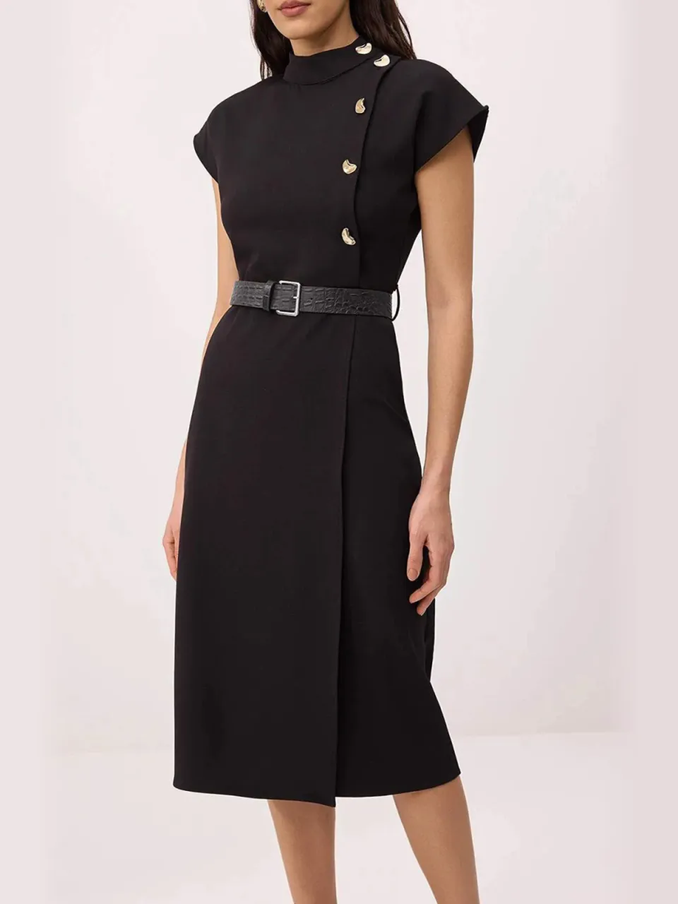 Trendyol TRENDYOLMİLLA Dames Zwart Effen Midi Mouwloos Casual A-lijn Jurken, foto 2