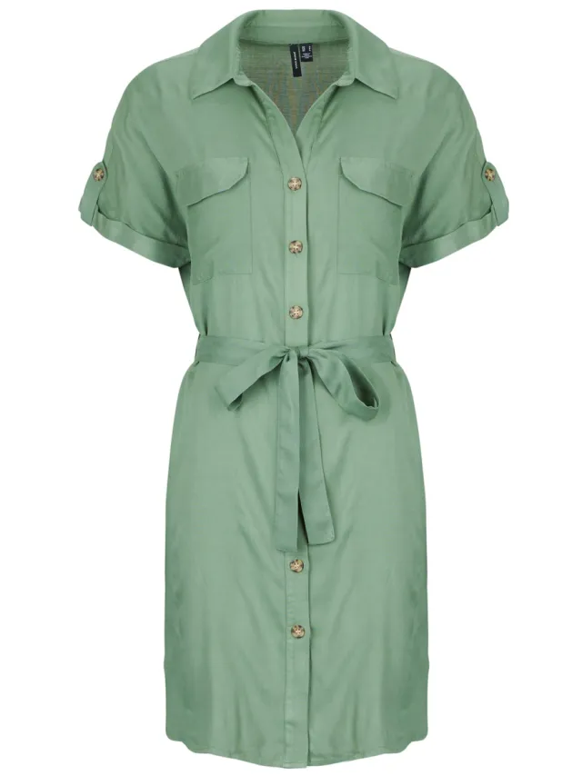 Vero Moda Korte Jurk Vero Moda VMBUMPY SS SHORT Groen
