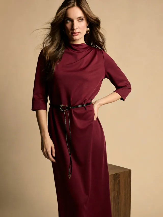 Freebird Devoted jurk bordeaux Donkerrood