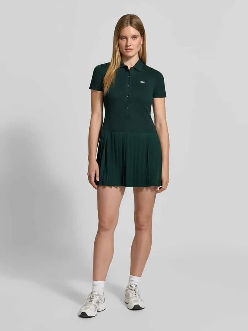 Lacoste Regular fit vrijetijdsjurk van katoenmix donkergroen, foto 4