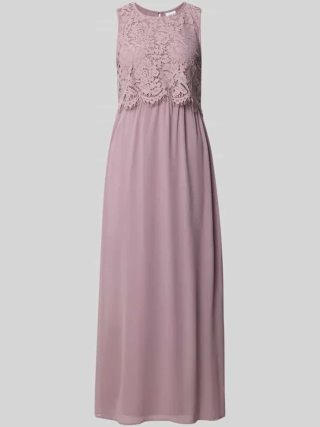 Vila Avondjurk met kant en ronde hals model 'MILINA LACE' mauve, foto 2