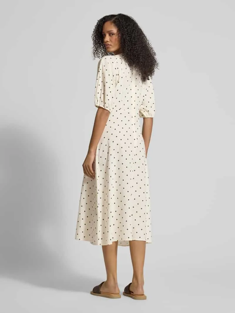 Jake*s Casual Midijurk van viscoses mix in allover-look beige, foto 3