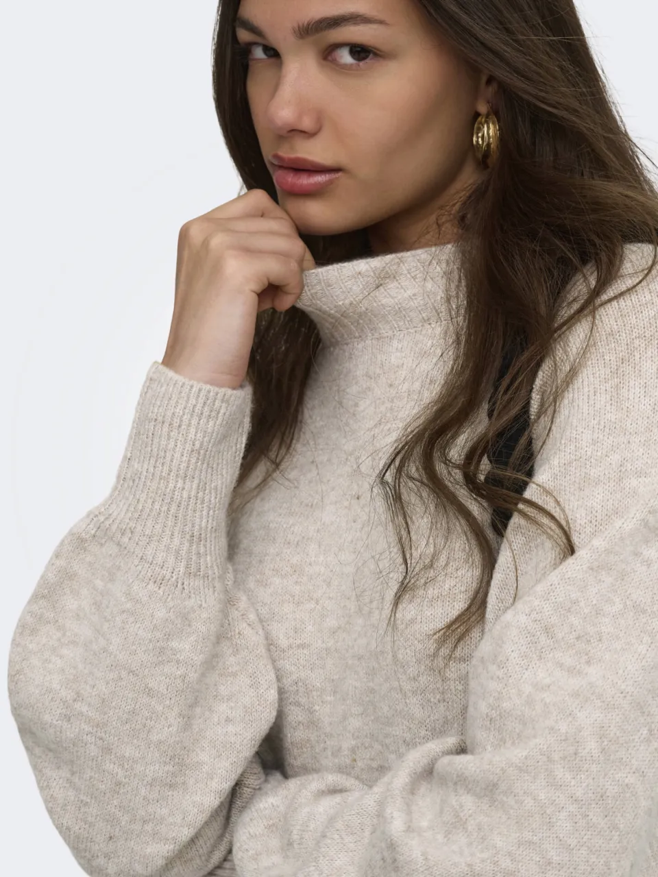 Only Olivia gebreide jurk beige, foto 6