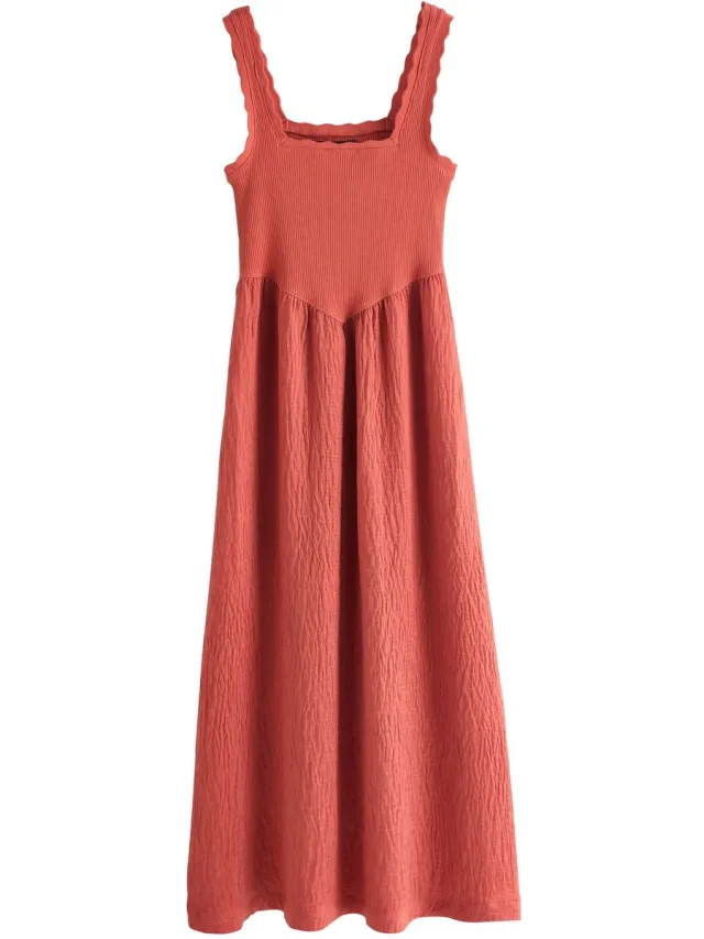 Next Dames - Geweven midi-jurk van jersey - Tall - Rood Rose Pink