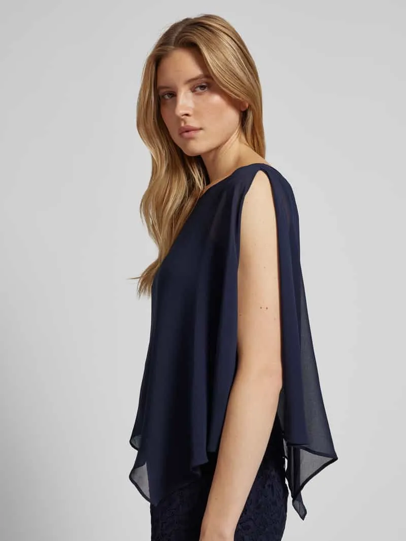 Vera Mont Knielange cocktailjurk in dubbele-laagjeslook donkerblauw, foto 4