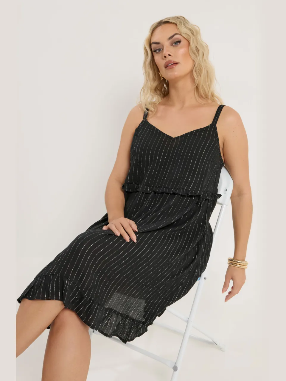Yours Zwarte Ministrandjurk Van Kreukelstof-48 Black