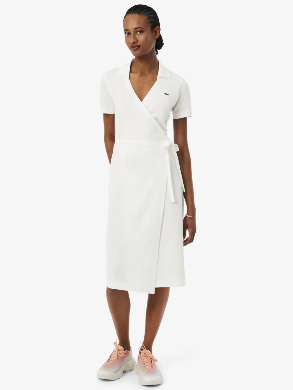 Lacoste wikkel-/overslagjurk ecru