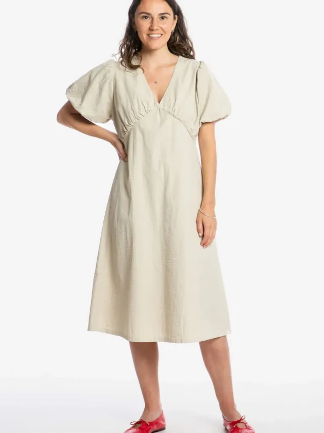 MATONA dames vegan Jurk V-Hals Zand