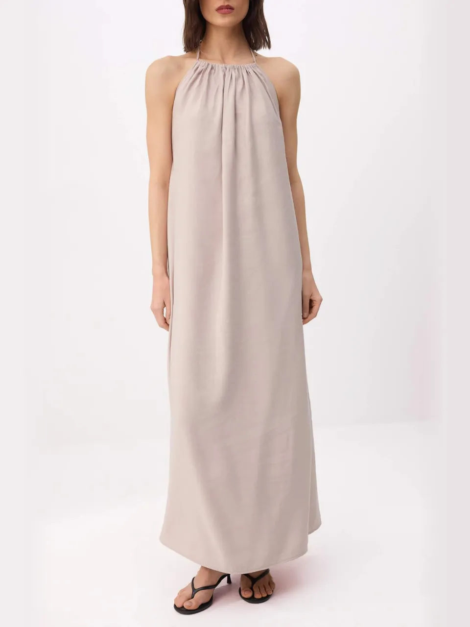 Trendyol TRENDYOLMİLLA Dames Beige Effen Maxi Mouwloos A-lijn Jurken, foto 2