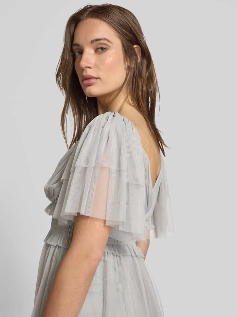 Lace & Beads Cocktailjurk met V-hals en tailleband groen, foto 5