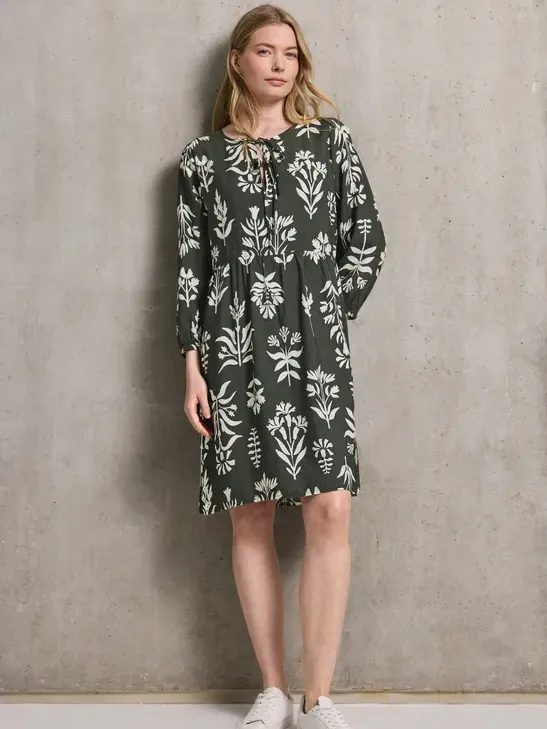 Street One Studio Jurk met print en strikjes groen, foto 3