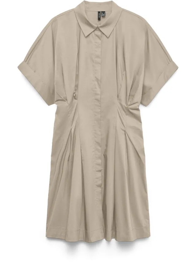 Vero Moda VMFRIBA SS SHORT DRESS WVN - Dames - Mini jurken Cement