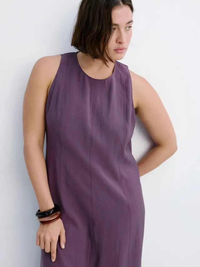 Mango midi jurk - paars, foto 2